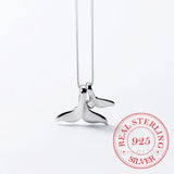 925 Silver Double Whale Tail Choker Necklace For Women