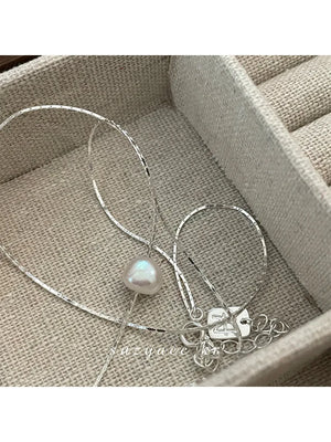 925 Silver Double Circle Zircon Necklace for Women