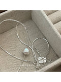 925 Silver Double Circle Zircon Necklace for Women