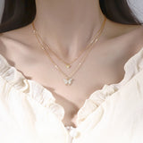 925 Silver Butterfly Diamond Necklace Pendant Chain Gift