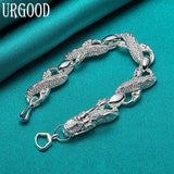 925 Silver Dragon Cuff Chain Bracelet Wedding Jewelry