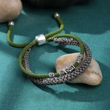 925 Silver Dragon Knot Bracelet Retro Lucky Bracelet