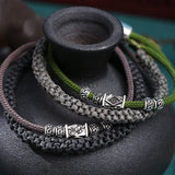 925 Silver Dragon Knot Bracelet Retro Lucky Bracelet