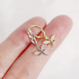 925 Silver Dragonfly Earrings Outdoor Casual Jewelry Gift