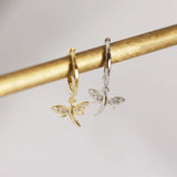 925 Silver Dragonfly Earrings Outdoor Casual Jewelry Gift