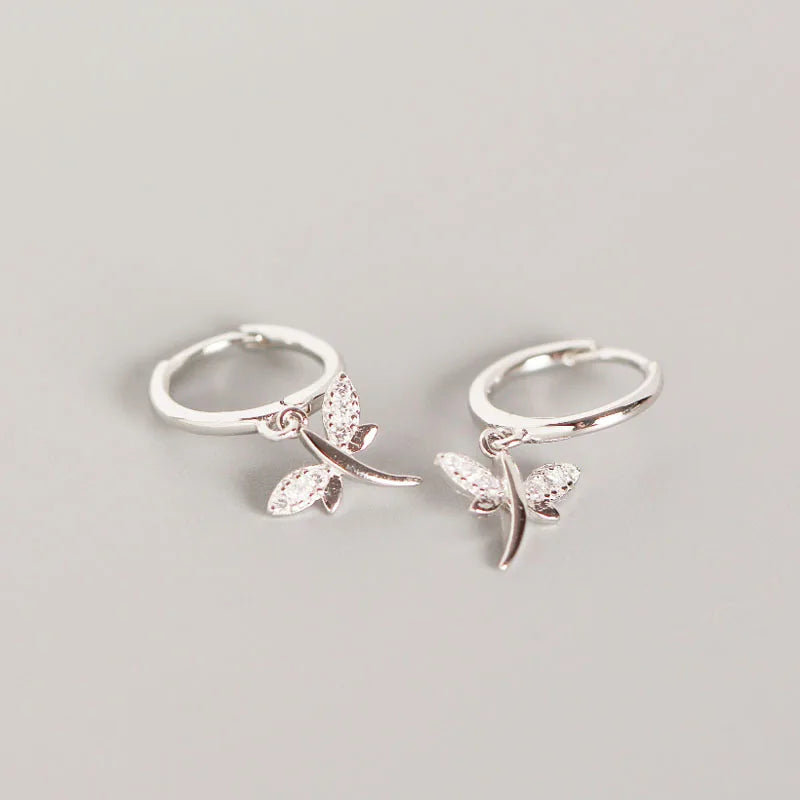 925 Silver Dragonfly Earrings Outdoor Casual Jewelry Gift