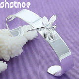 925 Silver Dragonfly Open Bangle Bracelet For Man Women