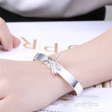 925 Silver Dragonfly Zircon Bangle for Woman Wedding Engagement