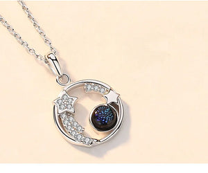 925 Silver Dream Planet Necklace Pendant for Women Clavicle Chain Jewelry