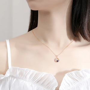 925 Silver Dream Planet Necklace Pendant for Women Clavicle Chain Jewelry