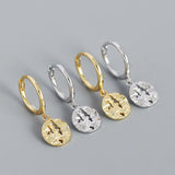 925 Silver Drop Earrings Women Minimalist Gothic Accessories