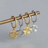 925 Silver Drop Earrings Women Minimalist Gothic Accessories