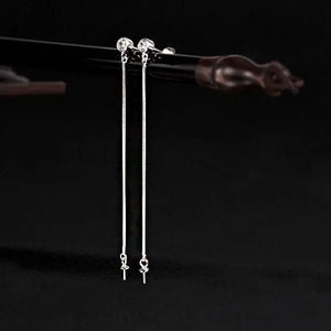 925 Silver Drop Earrings 8mm Pearl Bead Jewelry For Women