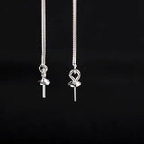 925 Silver Drop Earrings 8mm Pearl Bead Jewelry For Women