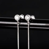 925 Silver Drop Earrings 8mm Pearl Bead Jewelry For Women