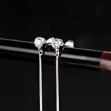 925 Silver Drop Earrings 8mm Pearl Bead Jewelry For Women