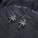 925 Silver Coconut Tree Drop Earrings with Colorful Zircon