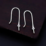 925 Silver Drop Earrings Semi Mount Setting