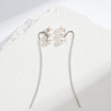 925 Silver Drop Earrings Freshwater Pearl Women Jewelry Party Earring