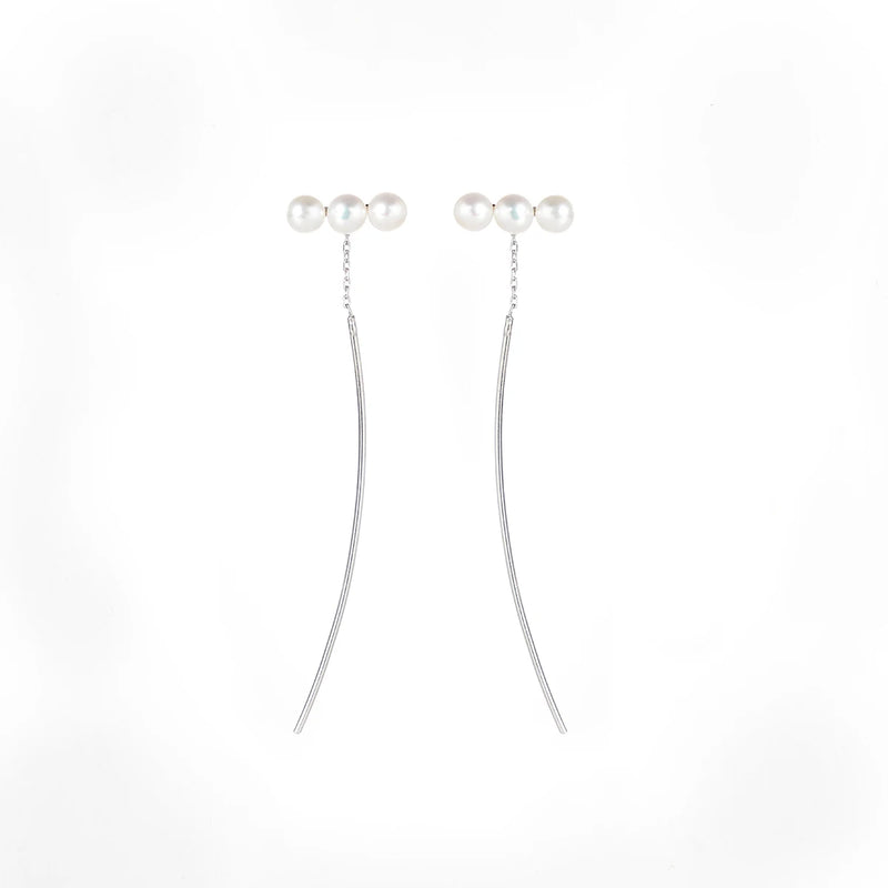 925 Silver Drop Earrings Freshwater Pearl Women Jewelry Party Earring