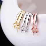 925 Silver Drop Earrings for Women with Round Bead & Pearl Semi Mount
