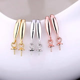 925 Silver Drop Earrings for Women with Round Bead & Pearl Semi Mount