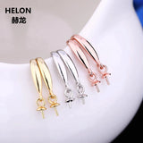 925 Silver Drop Earrings for Women with Round Bead & Pearl Semi Mount