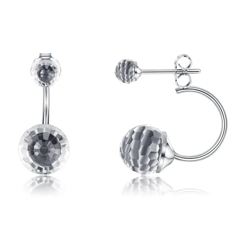 925 Silver Drop Earrings for Women with Austrian Crystal Ball
