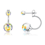 925 Silver Drop Earrings for Women with Austrian Crystal Ball