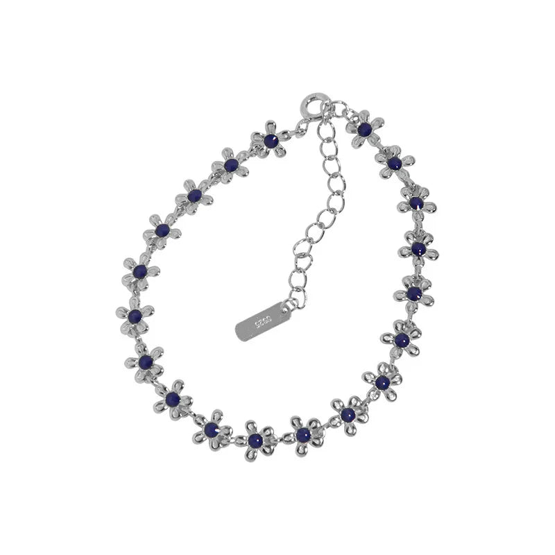 925 Silver Flower Bracelet Women's Light Jewelry