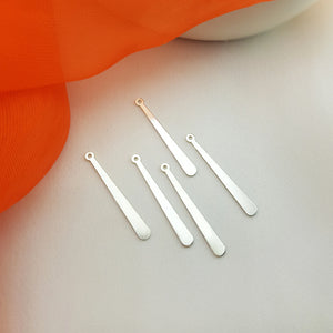 925 Silver Drop for Jewelry Making, Flat Silver Finding for Bracelets Earrings