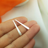 925 Silver Drop for Jewelry Making, Flat Silver Finding for Bracelets Earrings