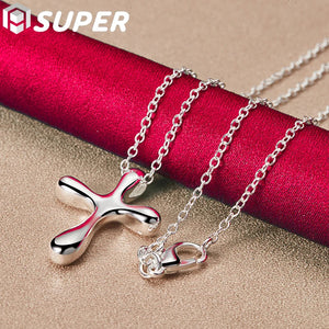 925 Silver Cross Pendant Necklace 18-30 Inches Chain