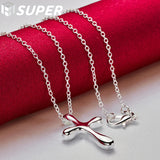 925 Silver Cross Pendant Necklace 18-30 Inches Chain