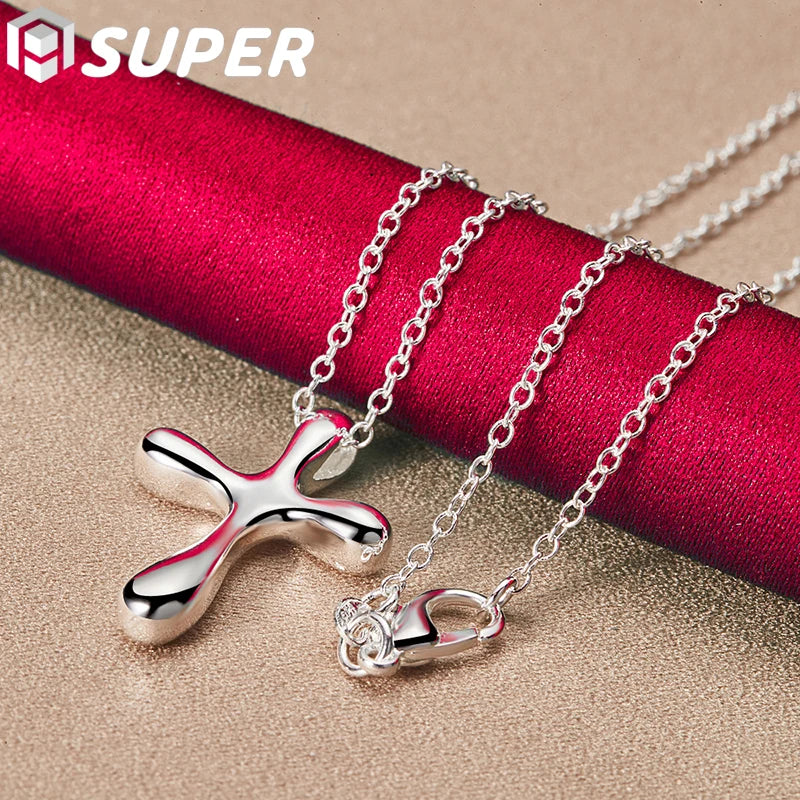 925 Silver Cross Pendant Necklace 18-30 Inches Chain