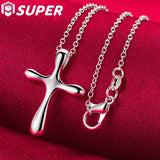 925 Silver Cross Pendant Necklace 18-30 Inches Chain
