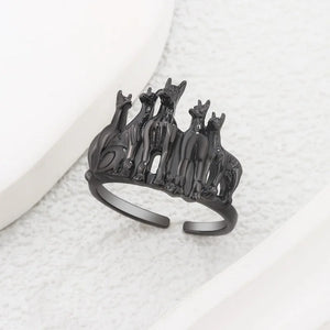925 Sterling Silver Dog Punk Rings for Women Wedding Jewelry