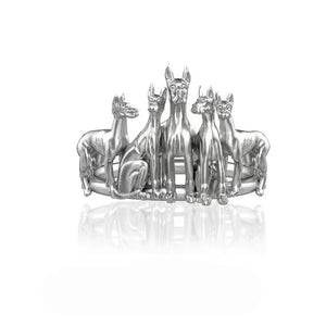 925 Sterling Silver Dog Punk Rings for Women Wedding Jewelry