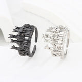 925 Sterling Silver Dog Punk Rings for Women Wedding Jewelry
