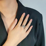 925 Sterling Silver Dog Punk Rings for Women Wedding Jewelry