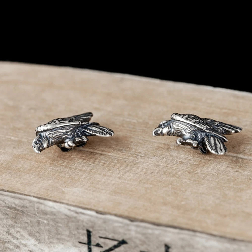 925 Silver Eagle Stud Earrings Vintage Jewelry for Women