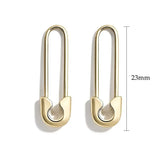 925 Silver Enamel Safety Pin Huggie Earrings