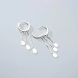 925 Silver Tassel Chain Earrings for Women