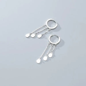 925 Silver Tassel Chain Earrings for Women