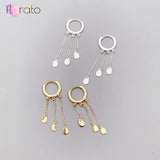 925 Silver Tassel Chain Earrings for Women