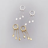 925 Silver Tassel Chain Earrings for Women