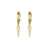925 Silver Crystal Zircon Minimalist Hoop Earrings