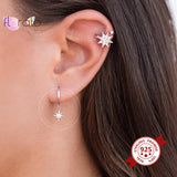 925 Sterling Silver Bead Star Tassel Earrings