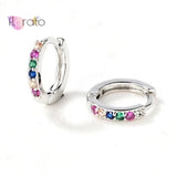 Colorful Crystal Hoop Earrings for Women