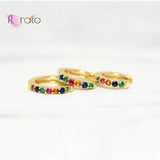Colorful Crystal Hoop Earrings for Women